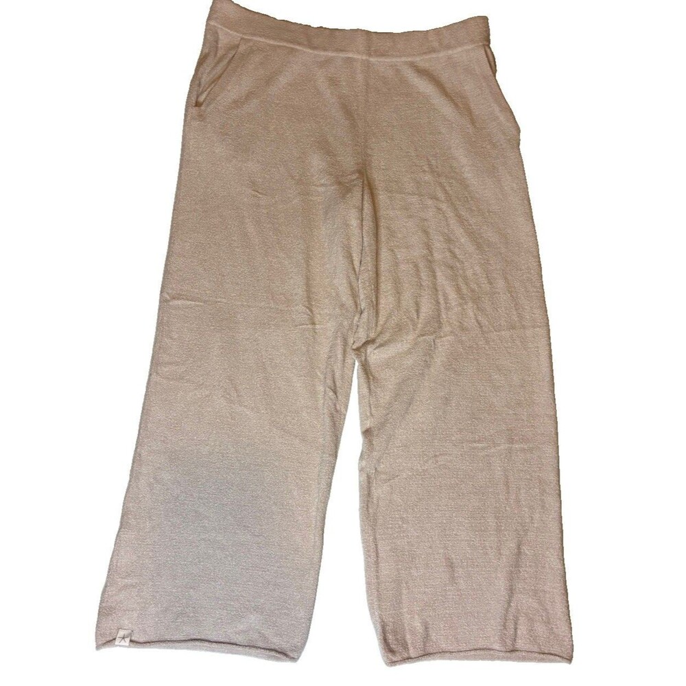 Barefoot Dreams W Sz L P CozyChic Ultra Lite Knit Lounge Pants Beige super soft